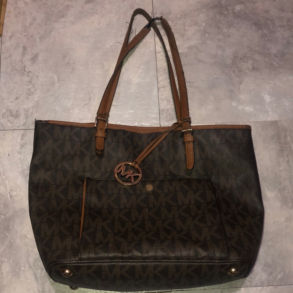 Michael Kors women brown gold bag